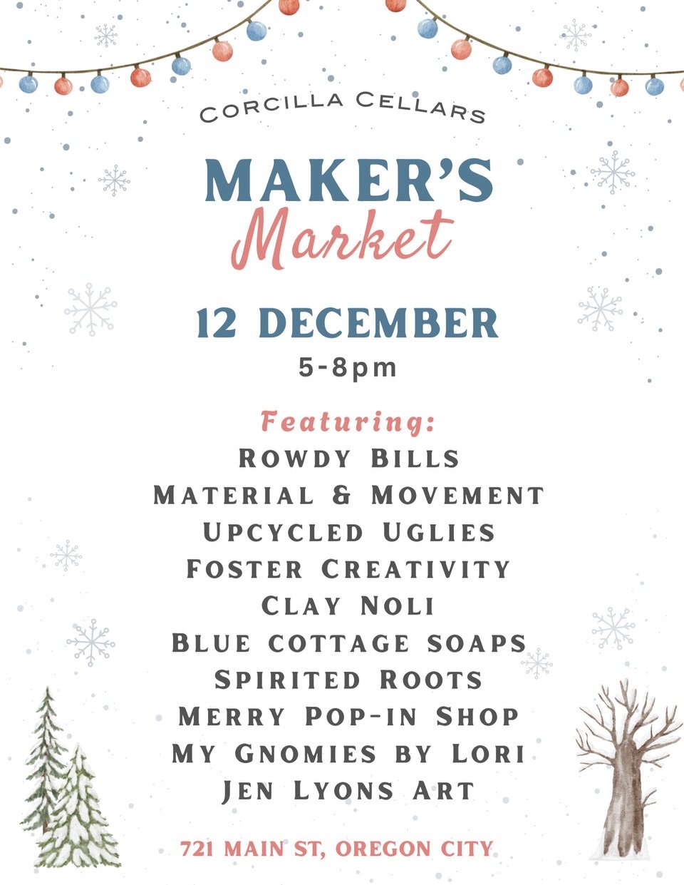 These Friday night Makers Markets at @corcillacellars are so fun! Join us tonight from 5-8pm where you&rsquo;ll find myself and a curated list of other makers and artists. All this and some wine makes for a delightful time. 🥂

#winterpopup #thingsto