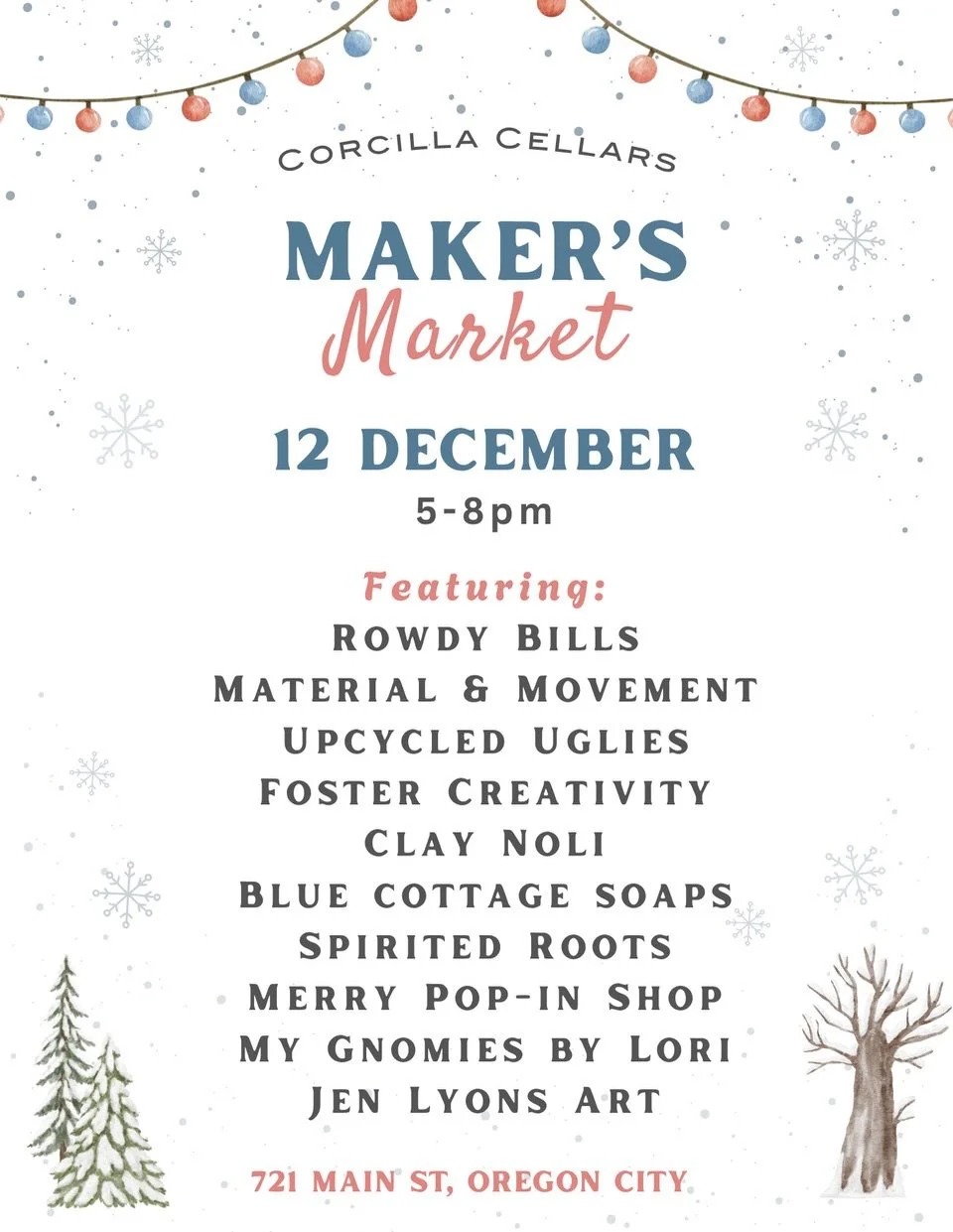 These Friday night Makers Markets at @corcillacellars are so fun! Join us tonight from 5-8pm where you&rsquo;ll find myself and a curated list of other makers and artists. All this and some wine makes for a delightful time. 🥂

#winterpopup #thingsto