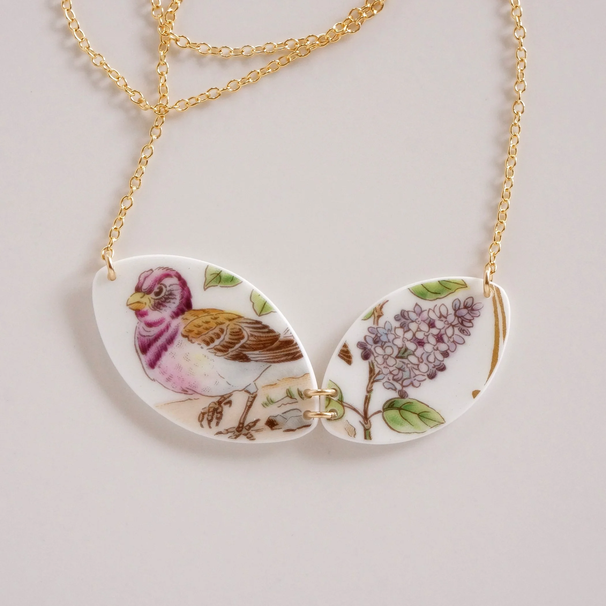 Purple Finch Duo Necklace