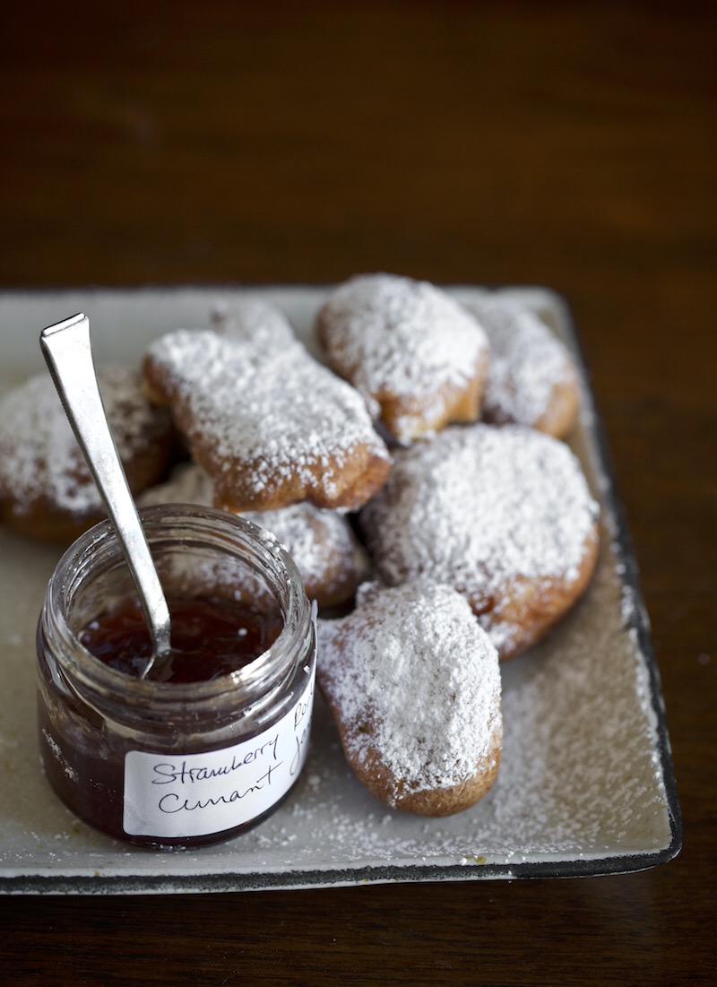 Beignets with Strawberry Currant Jam.