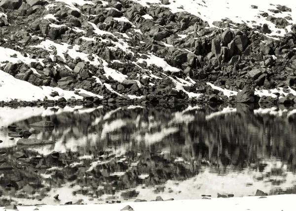 Snowy Rock Reflection