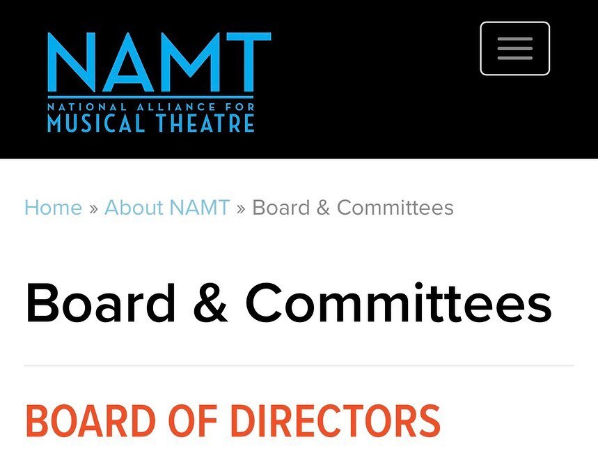 Now that it&rsquo;s June, I can officially announce that I have been elected to the Board of Directors for the National Alliance for Musical Theatre! I&rsquo;m so incredibly thrilled to uplift the writers, innovators, and brilliant theatre makers/ me