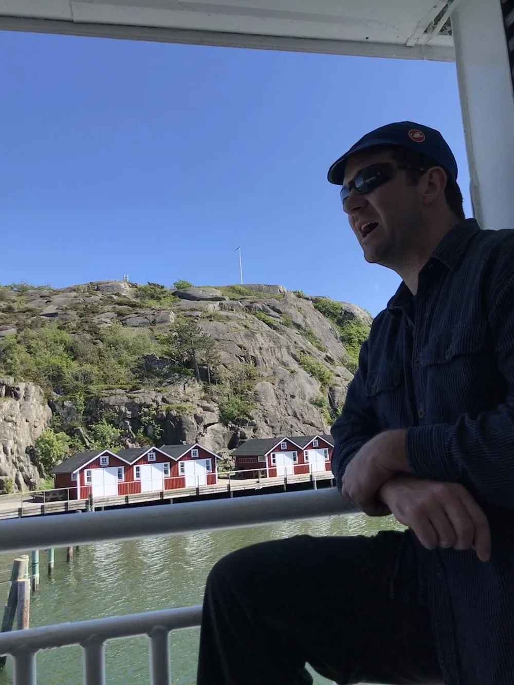 Bobby on the ferry to Galterö