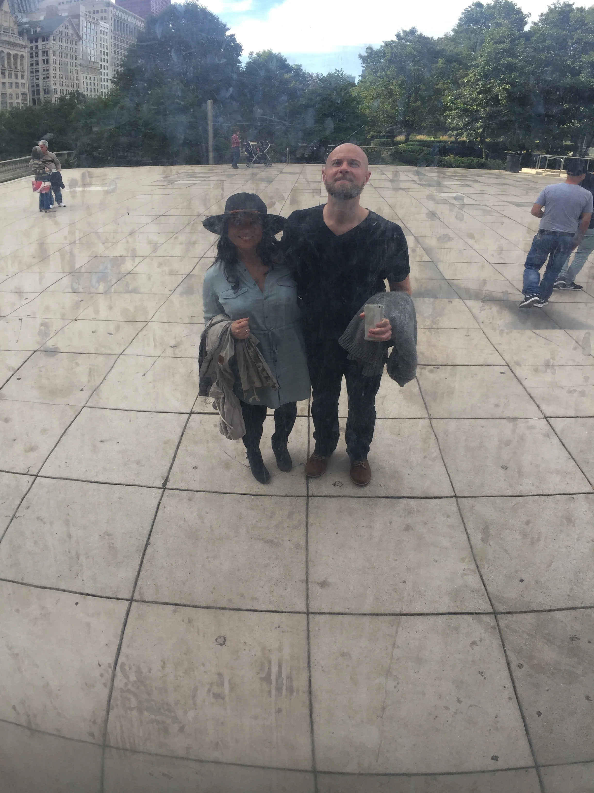 Token selfie at Cloud Gate.