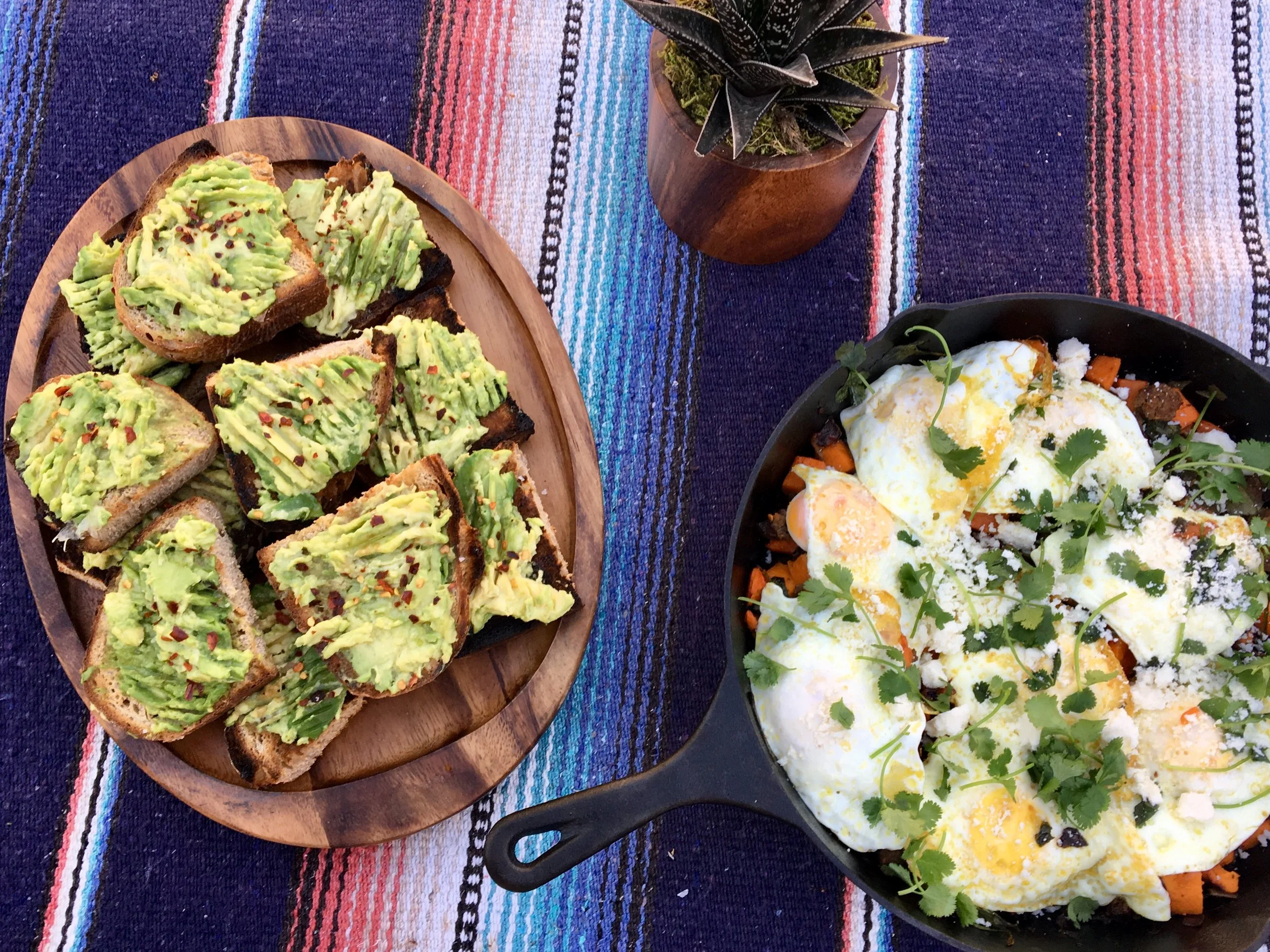 Chorizo Sweet Potato Hash and Avocado Toast