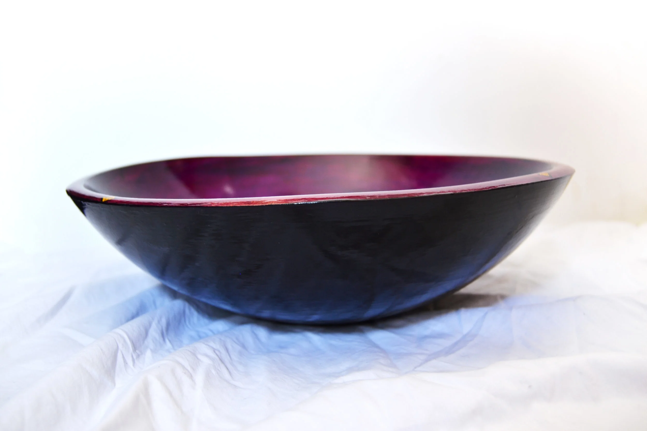 Side of purple bowl