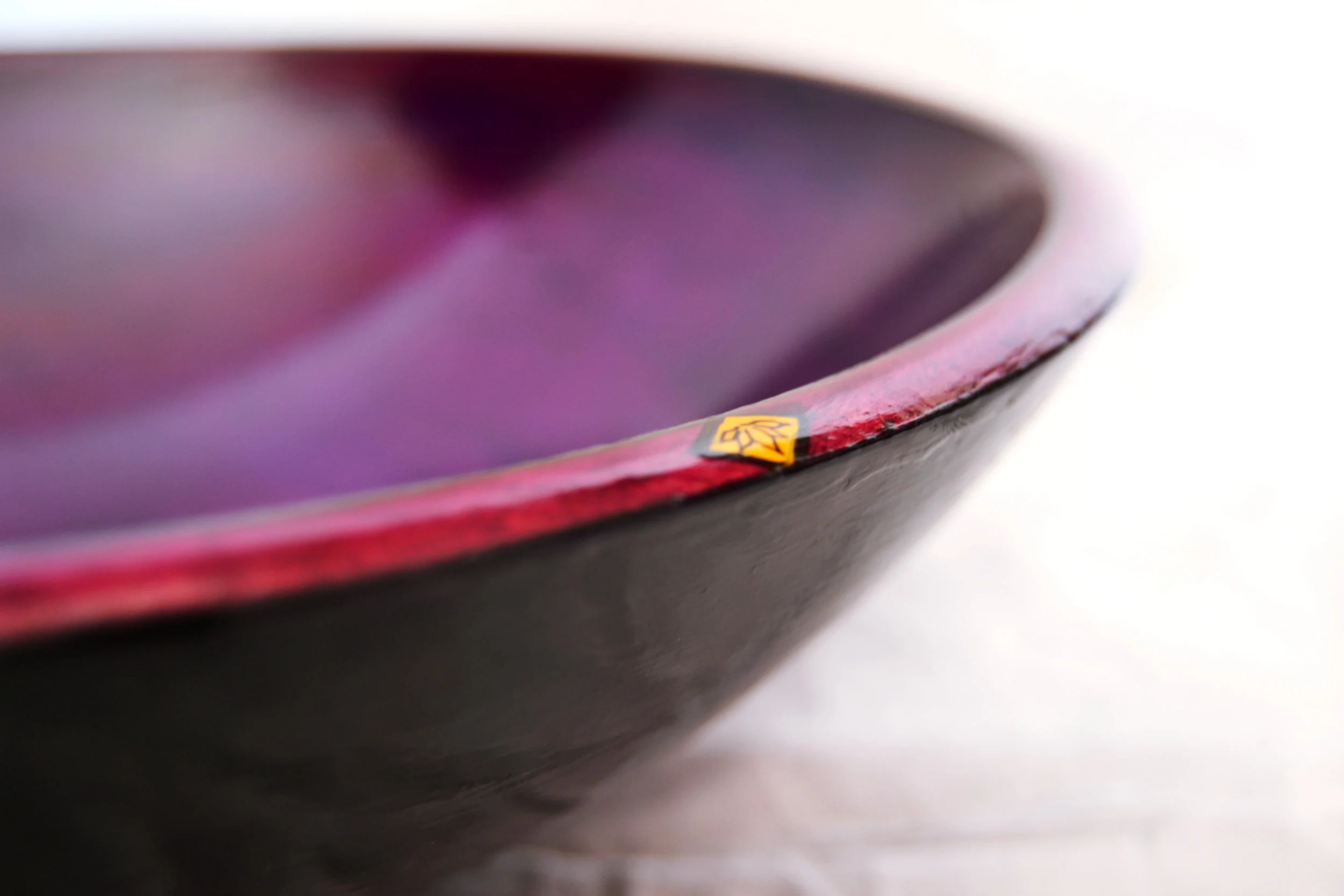 Close up of purple bowl