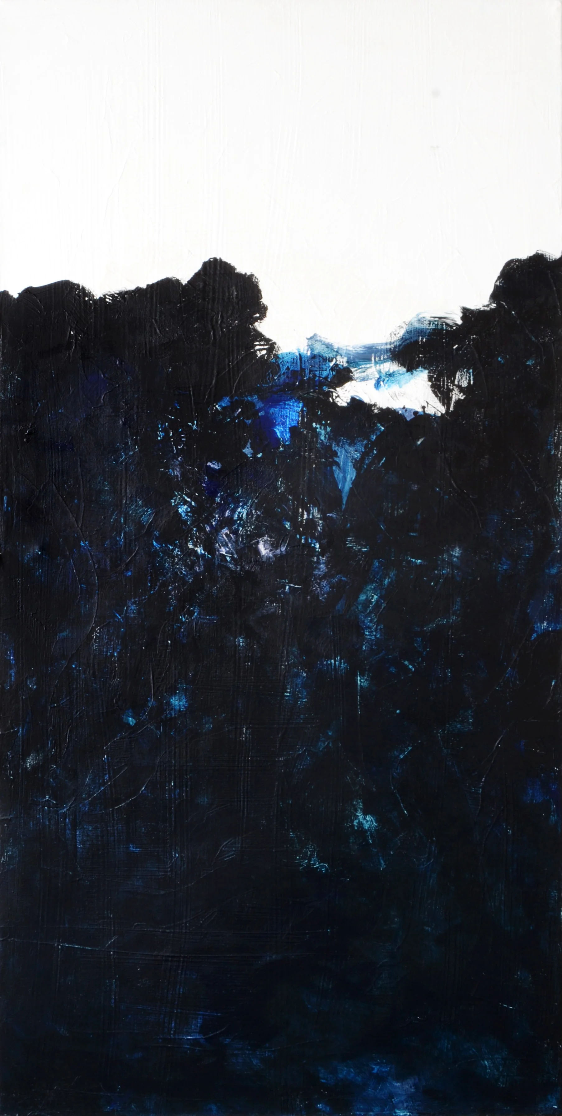 blue black painting on canvas