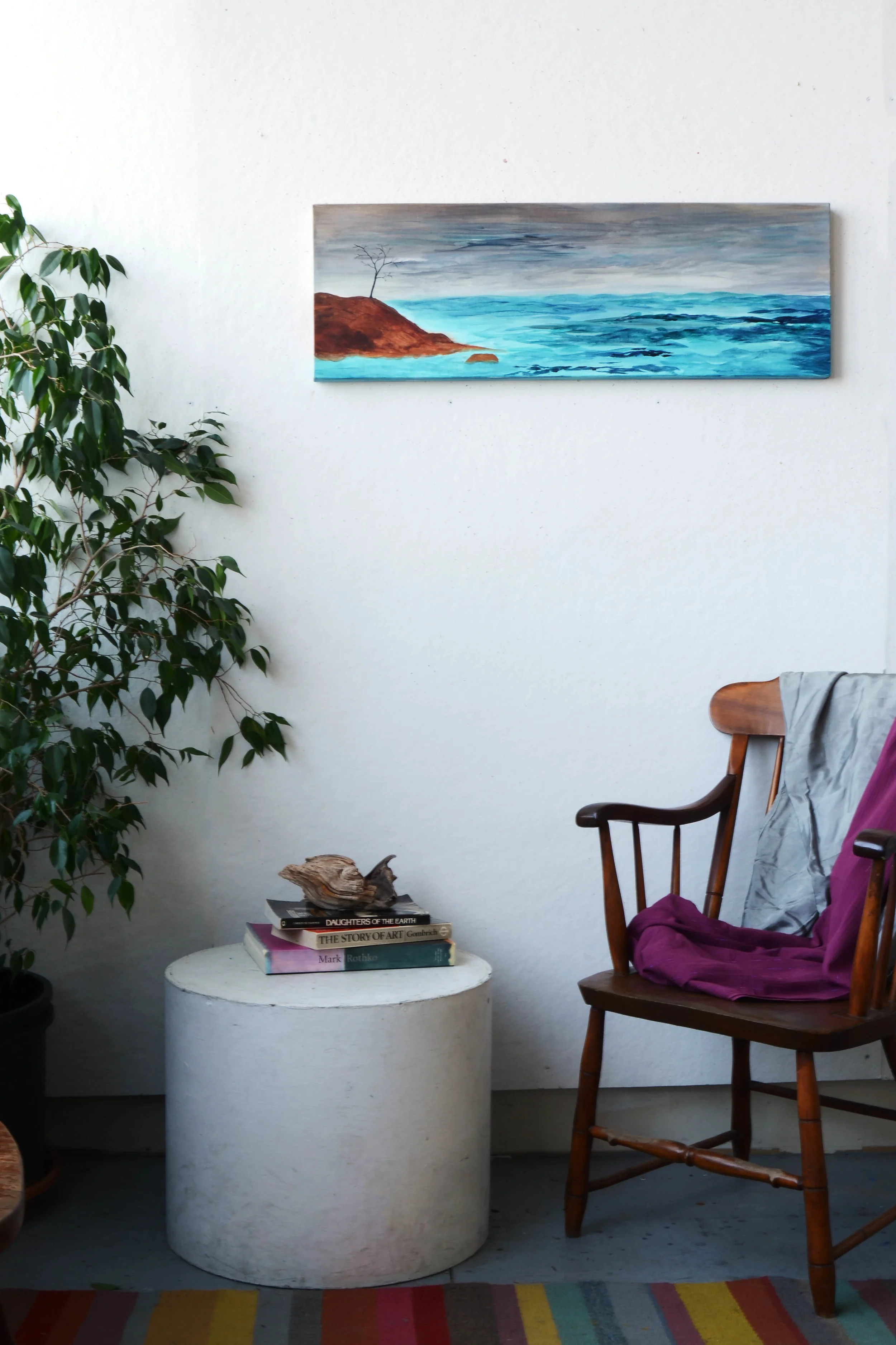 cloudy ocean landscape on wall