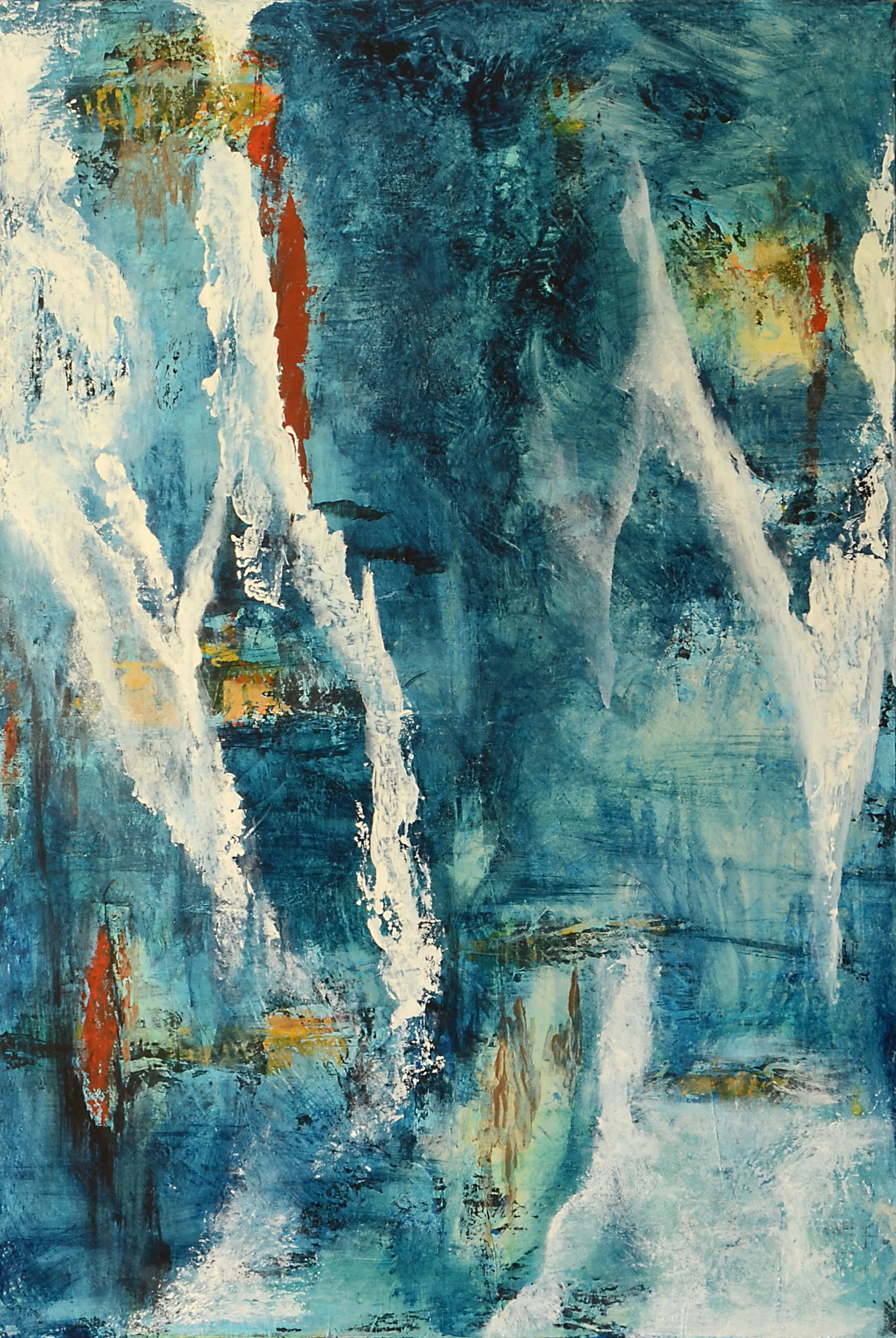 cascade mixed media canvas painting
