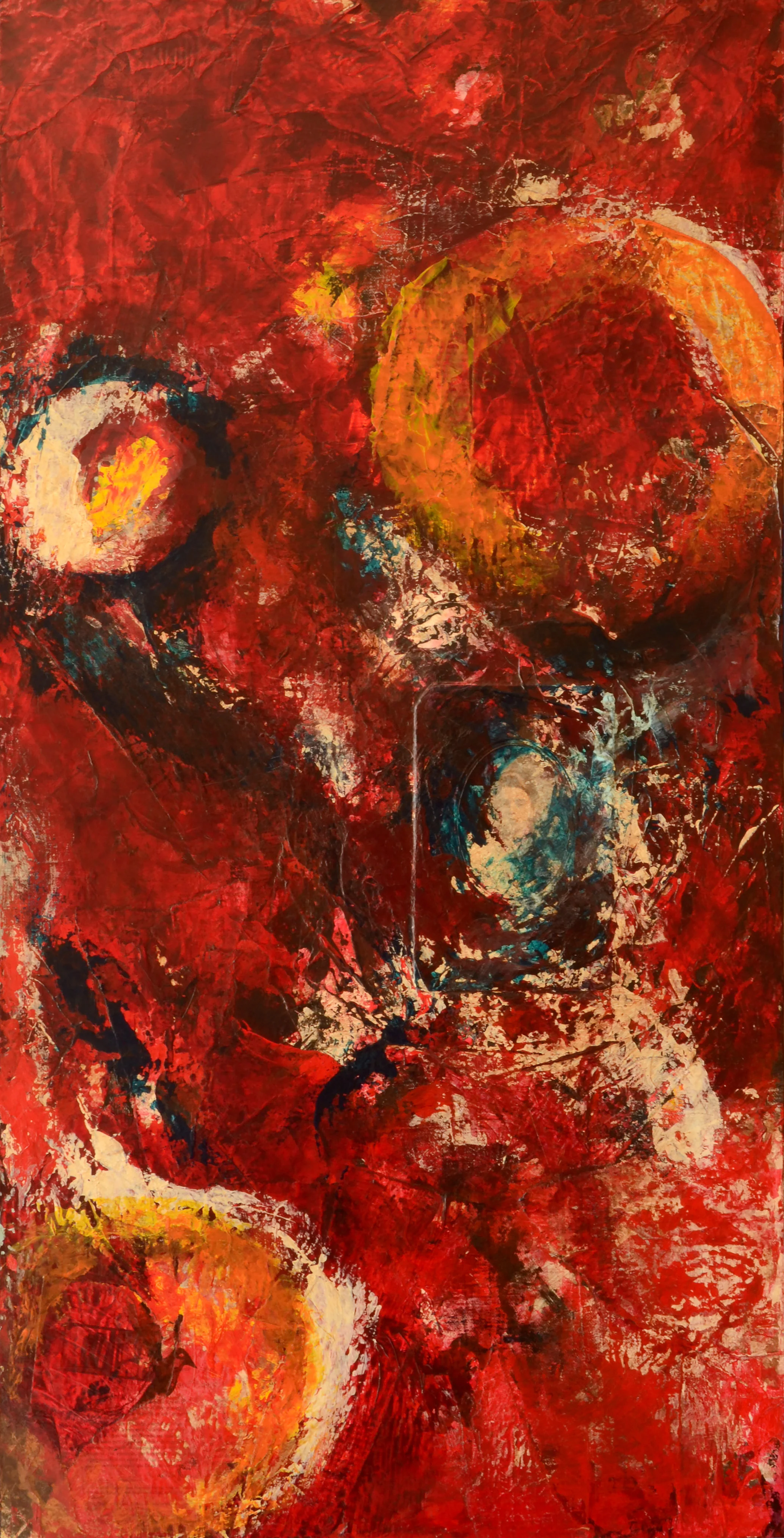 red painting abstract canvas
