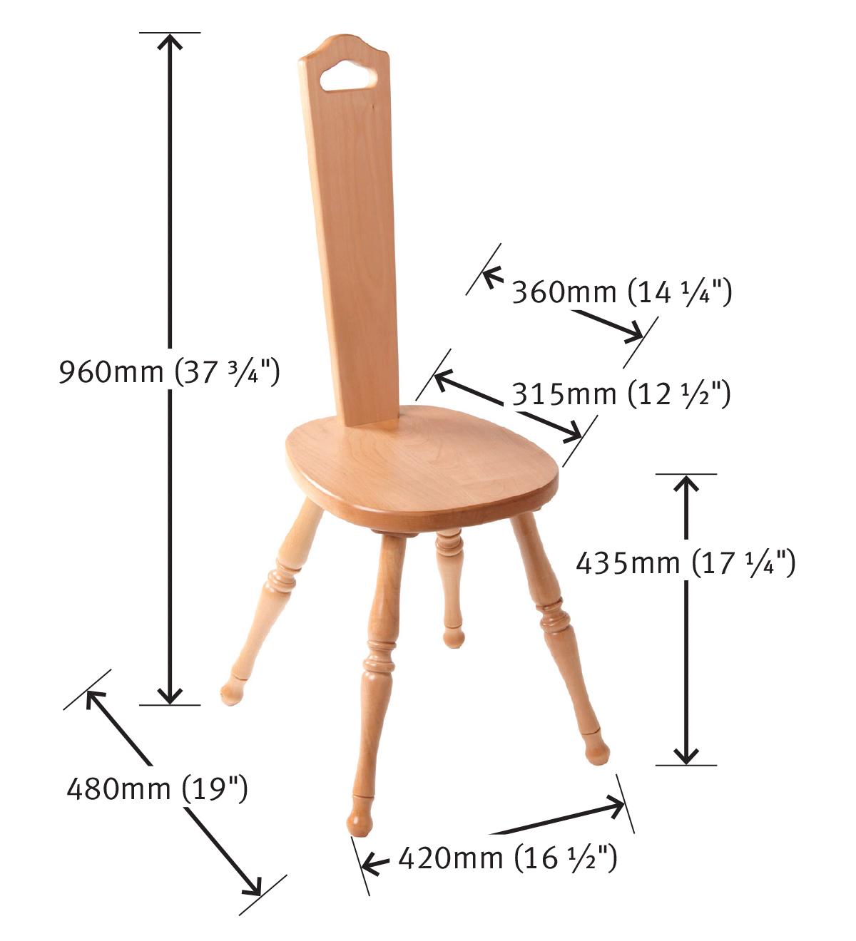 Ashford spinning wheel chair