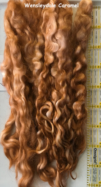 Mohair Doll Hair Combed locks color brown 8-12" in 0.35 oz organic mohair locks