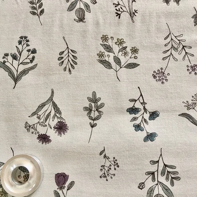 Kokka LINE FLOWERS Cotton Lawn-2.12 yd