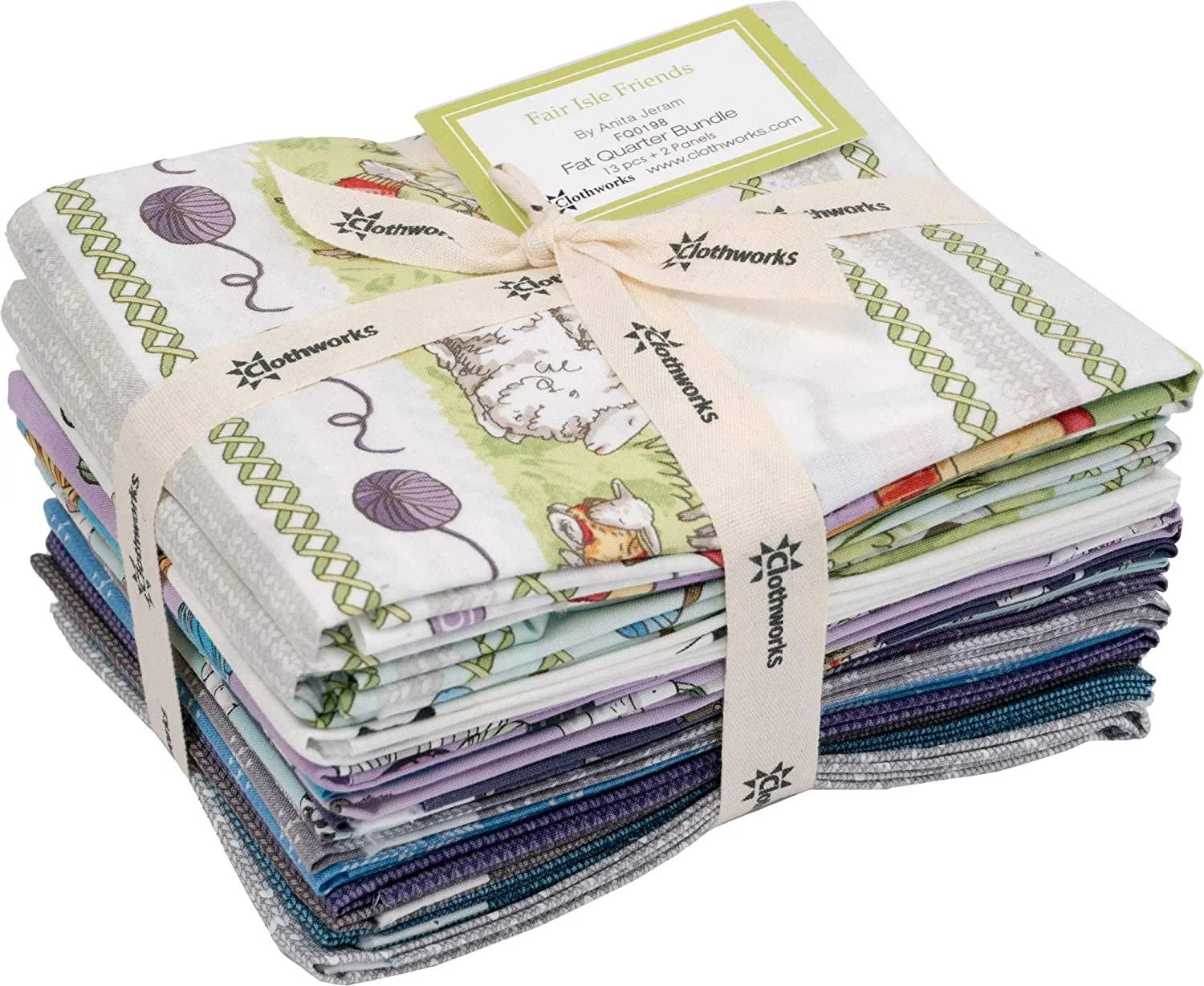 Clothworks FAIR ISLE FRIENDS Fat Quarter Bundle (15)