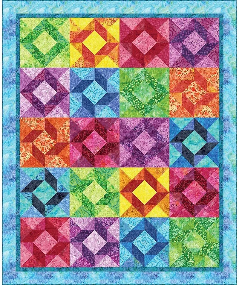 Bright Batik Stars Quilt Pattern