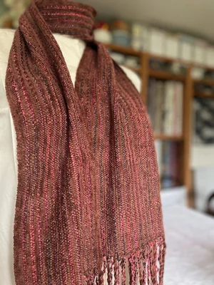 Handwoven Cotton Chenille Scarf - Truffle - Fiber to Yarn