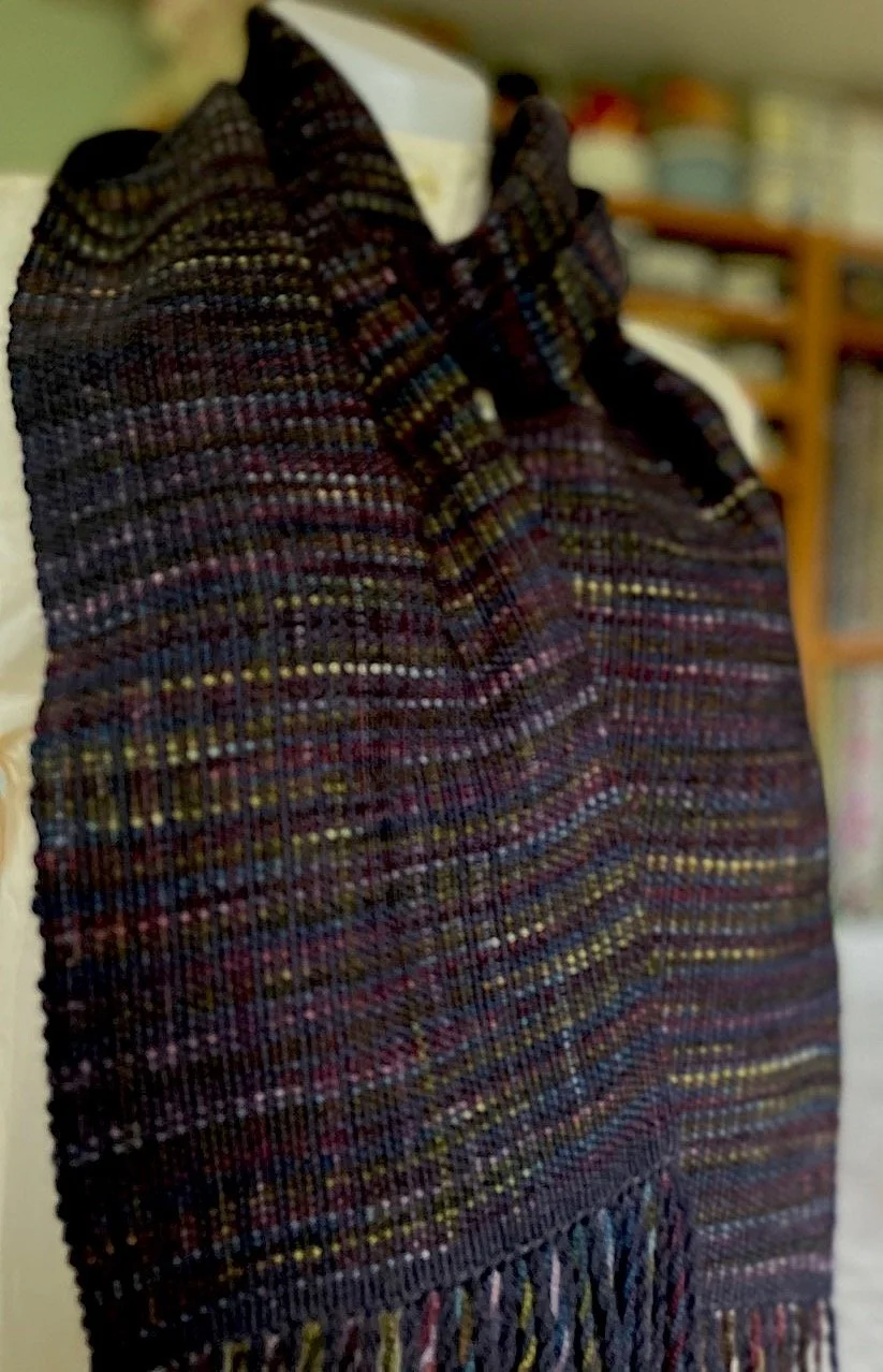 Handwoven Hand Dyed Wool Scarf - Northern Lights