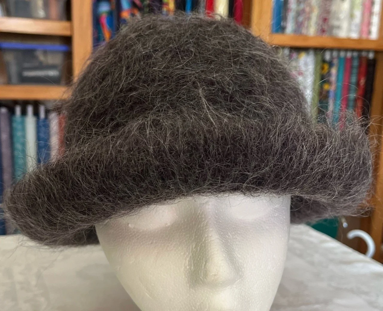 Felt Hat: Charcoal Grey Mohair Wool