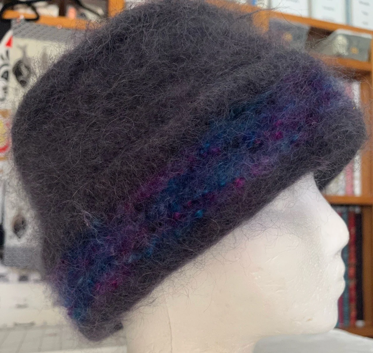 Felt Hat: Charcoal Painted Mohair Wool