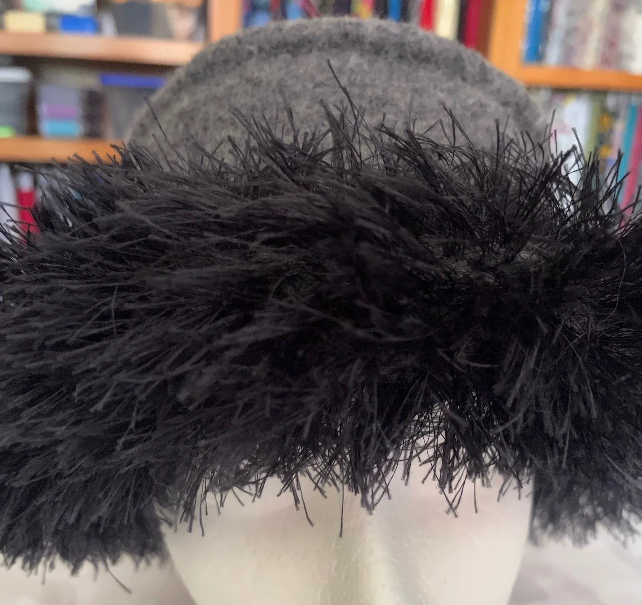 Felt Hat: Charcoal Heather Wool + Black Trim