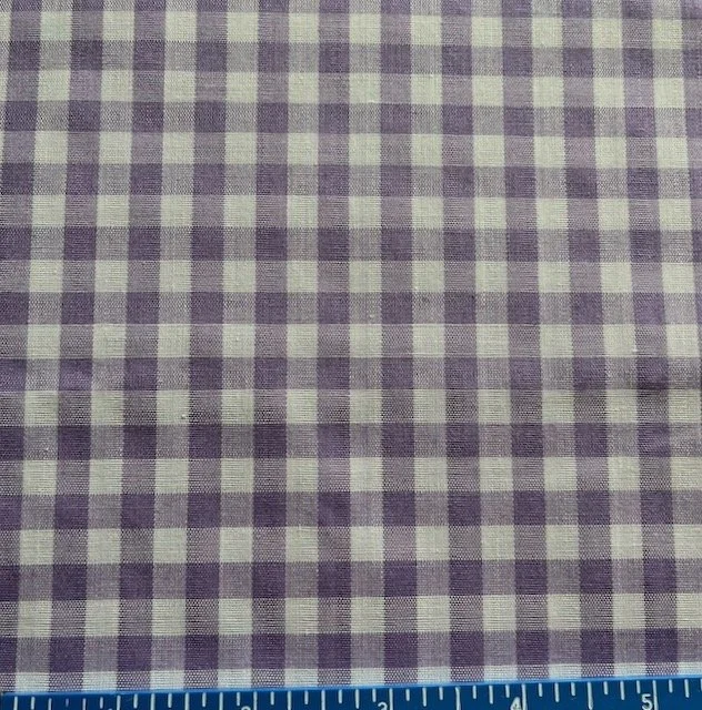 Purple White Gingham Check 1 yd