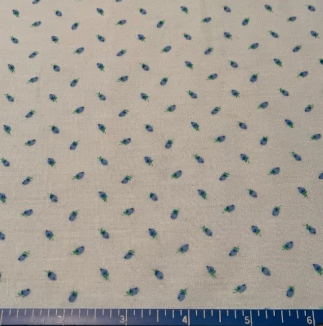 Batiste Blue w/ Blue Buds 5.1 yd