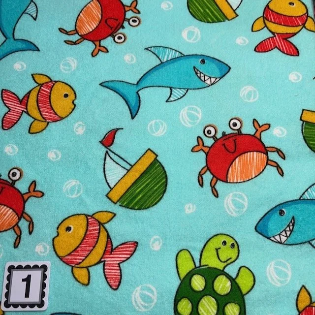 Fabri-Quilt Cuddle Prints Flannel Aqua BTY