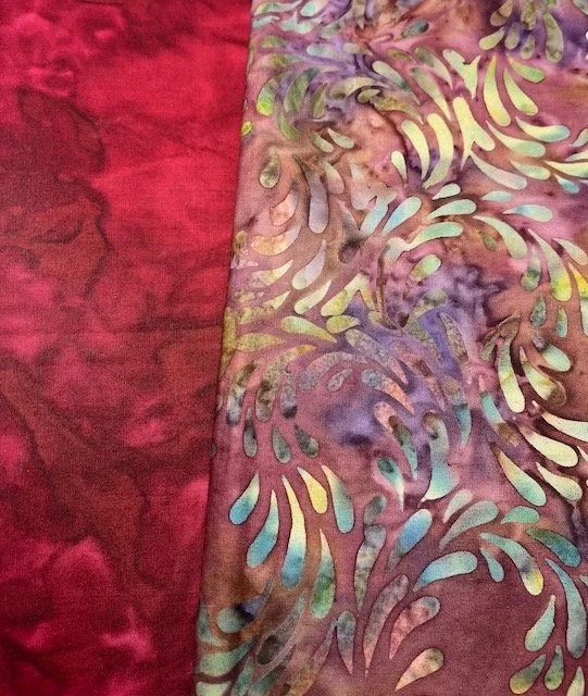 Batik Hand Dyed Reds - 1 yard