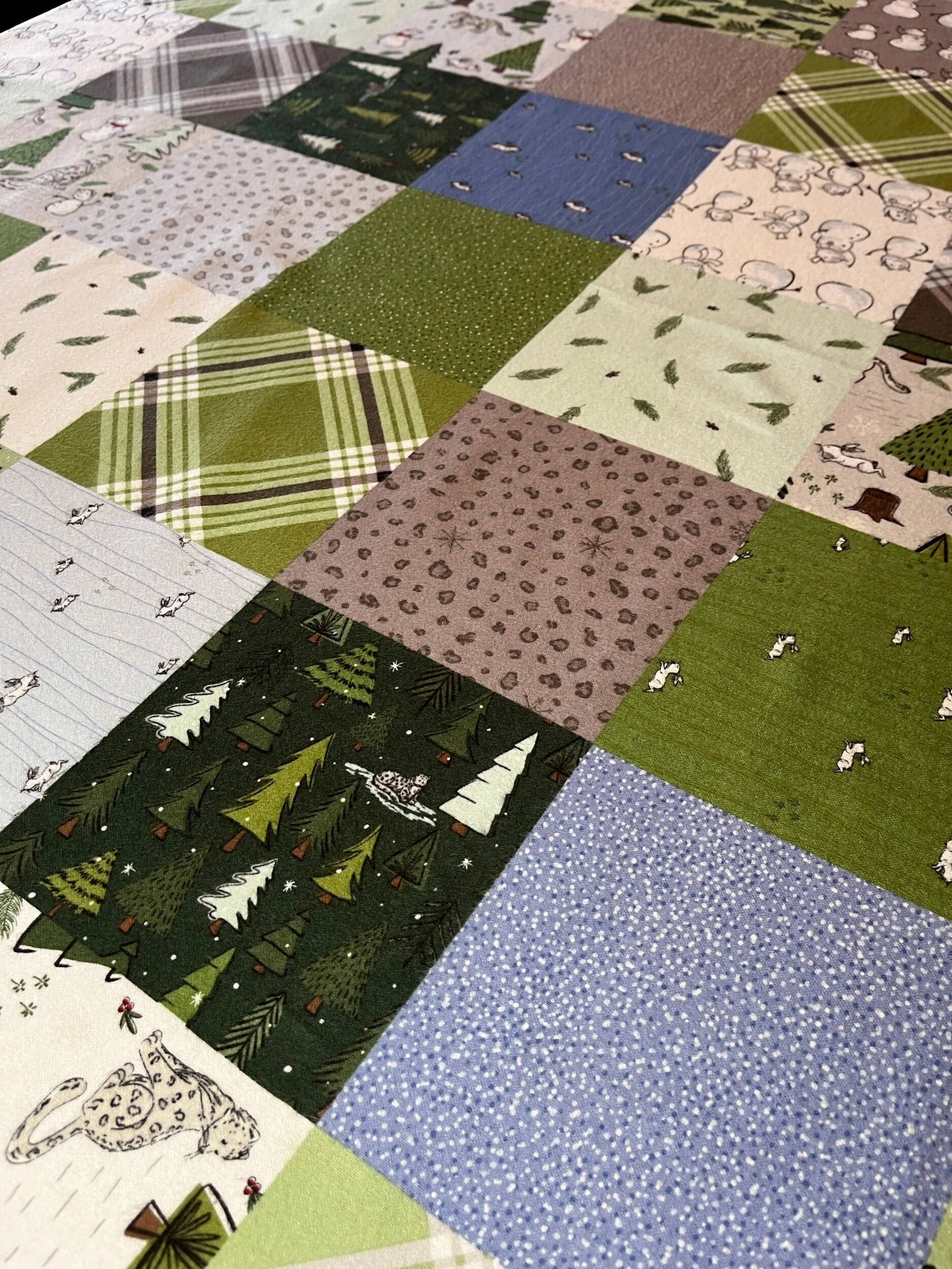 Riley Blake SNOW LEOPARD Flannel Cheater Print Patchwork