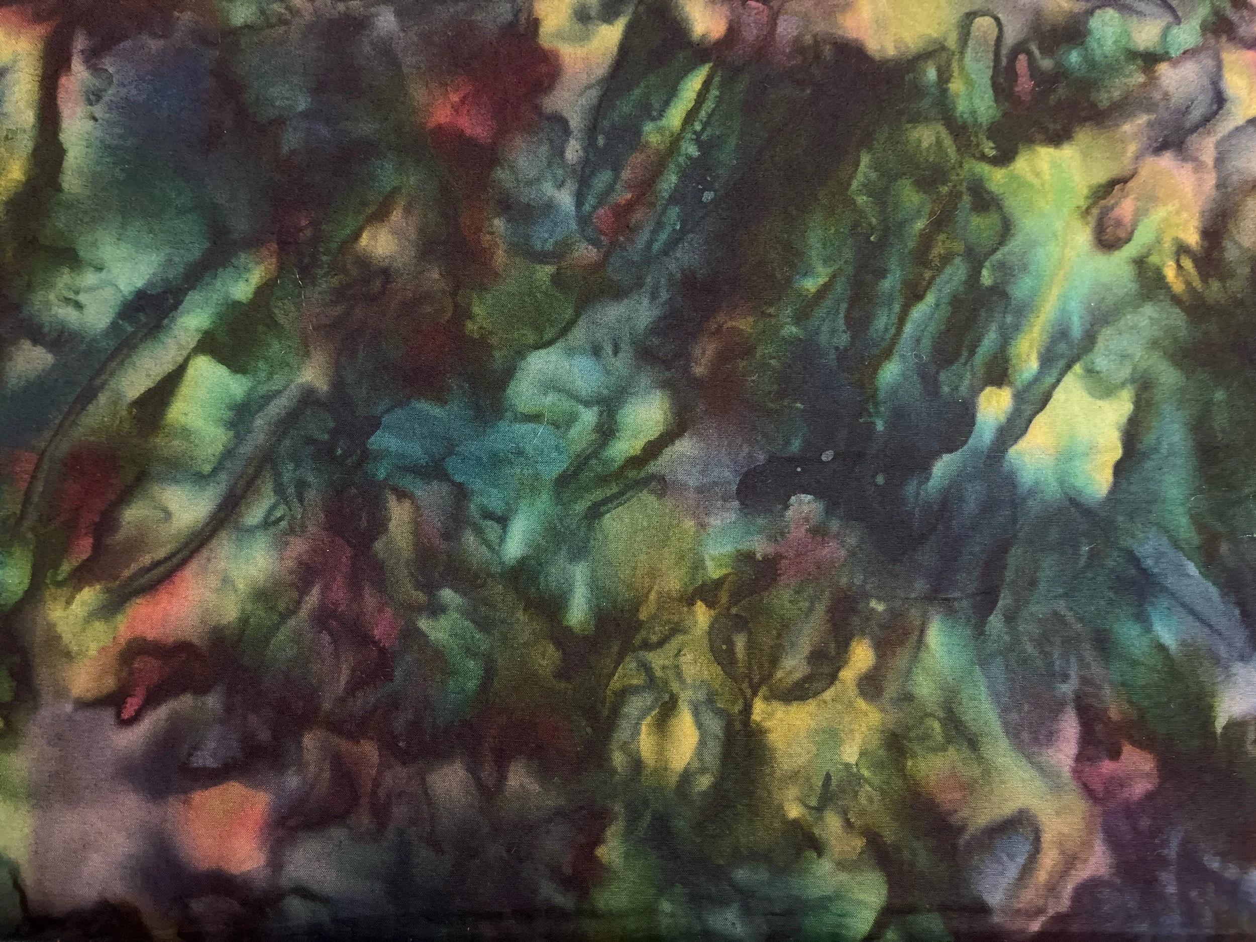 Batik Green Watercolor - 1.5 yards