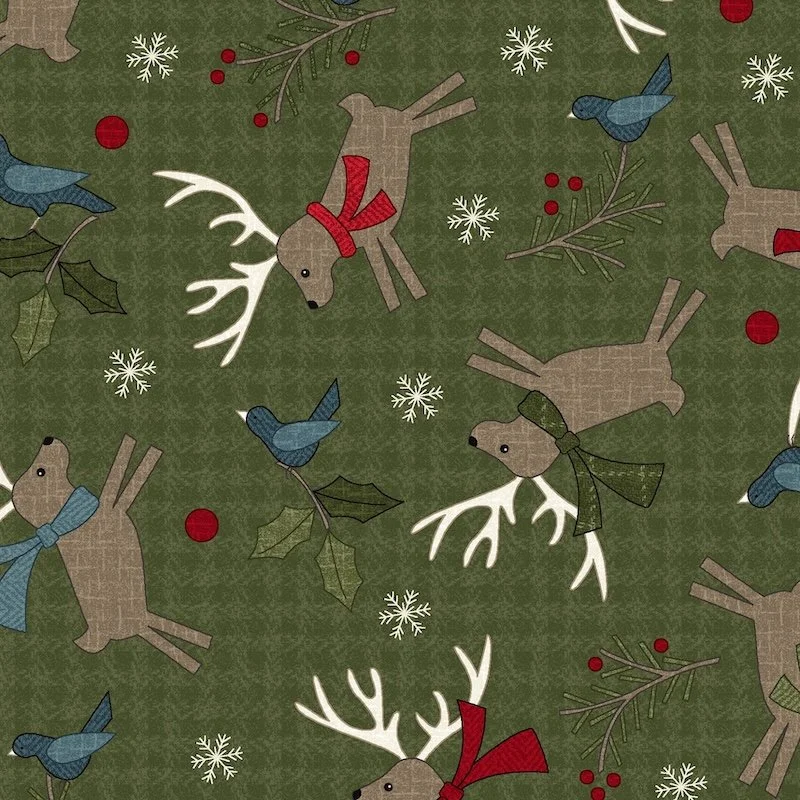 Maywood HOLLY JOLLY Flannel DEER MASF10893-G