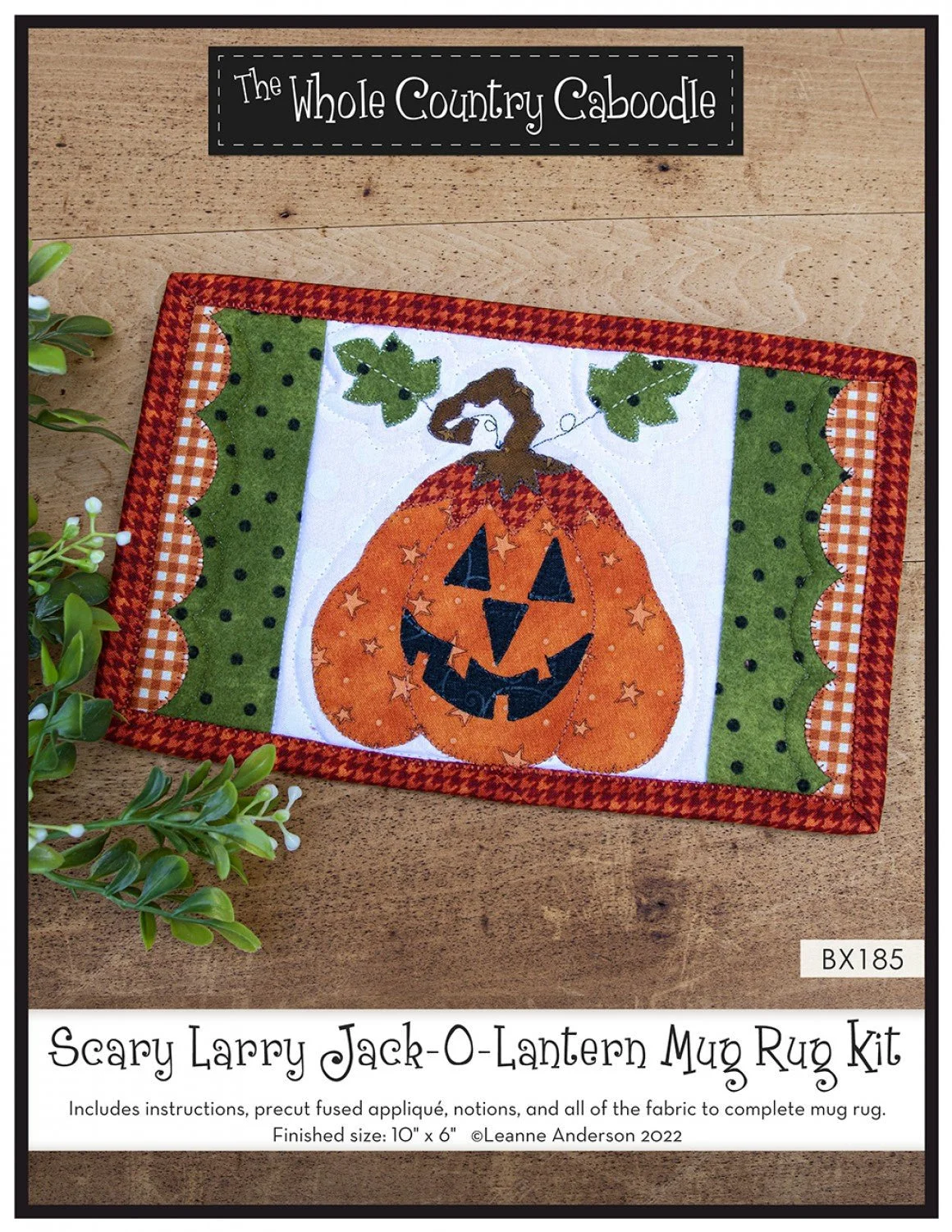 Mug Rug Kit - Scary Larry Jack-O-Lantern
