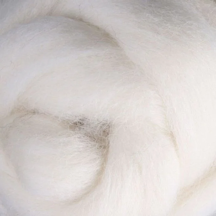 Blue Face Leicester White Superwash Wool Top