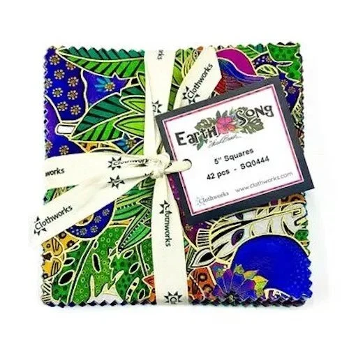 Laurel Burch EARTH SONG 5" Charm Pack