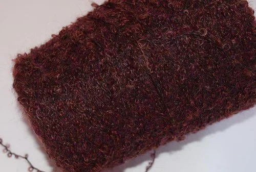Mohair Boucle Yarn 8 oz Red