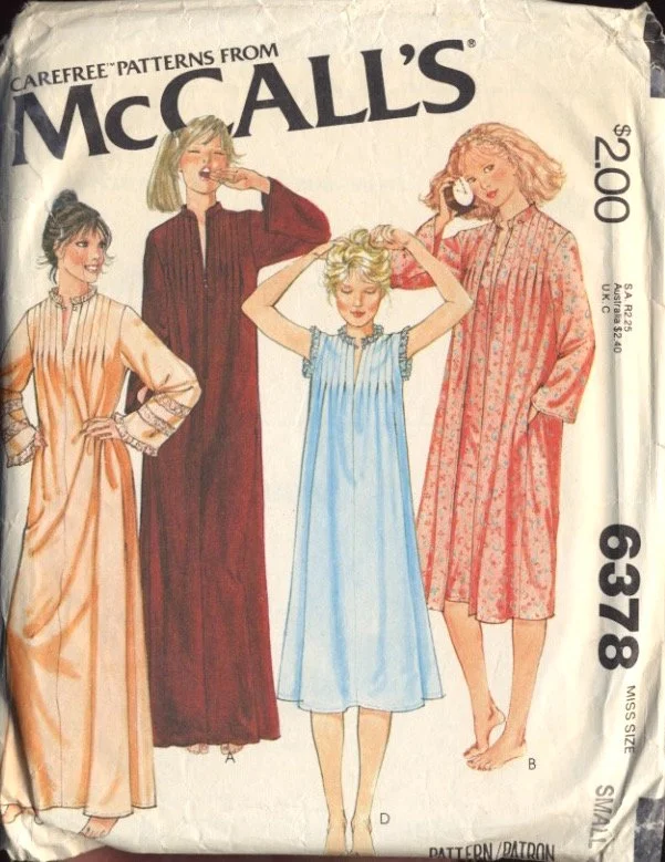 McCall's 6378 Nightgown & Robe Misses 10-12