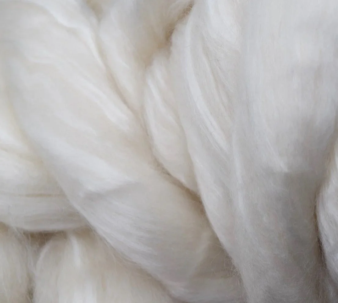 Targhee Wool Bamboo Silk Roving 80-10-10