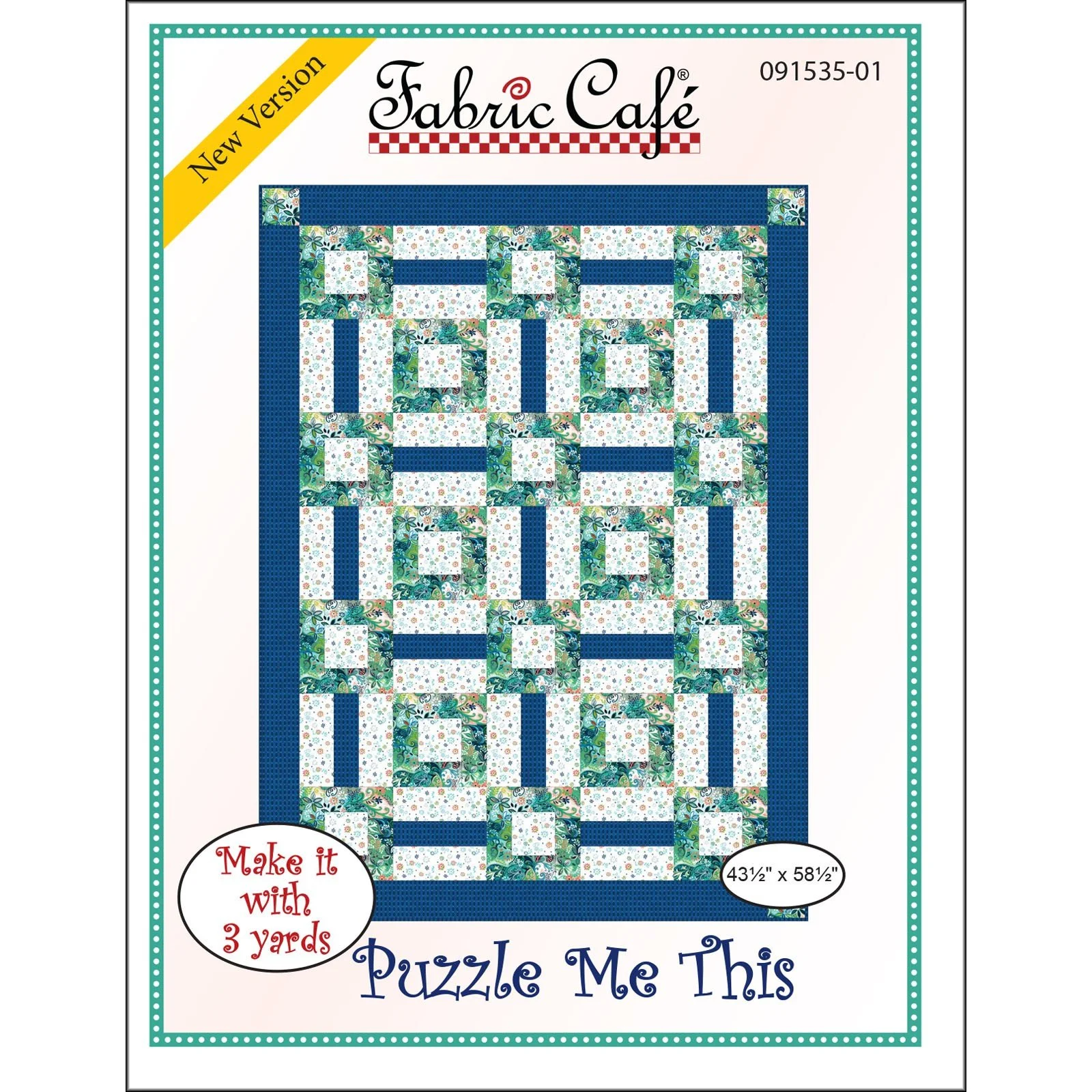 Fabric Cafe PUZZLE ME THIS  3-Yard Quilt Pattern