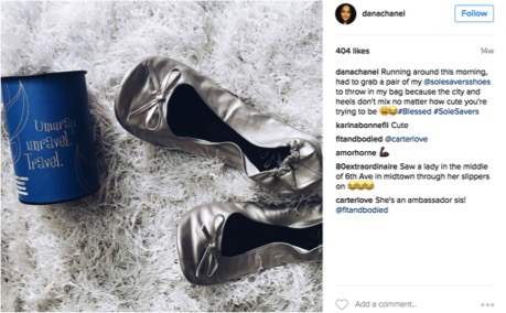 Here is an example from Sprinkle of Jesus Founder Dana Chanel, who is a brand ambassador for Sole Savers. 