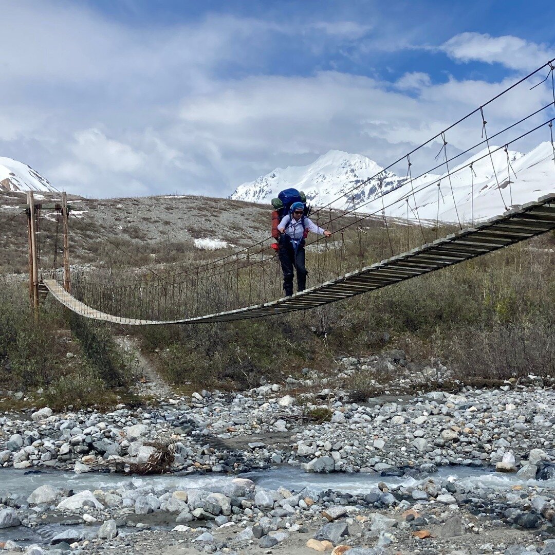 ✨2023 Throwback✨

The suspension bridge is one of the highlights and challenges that Girls* on Ice Alaska encounters almost immediately in their hike up to Gulkana Glacier! It's beautiful, but sometimes it feels like it can last forever. 

Girls* on 