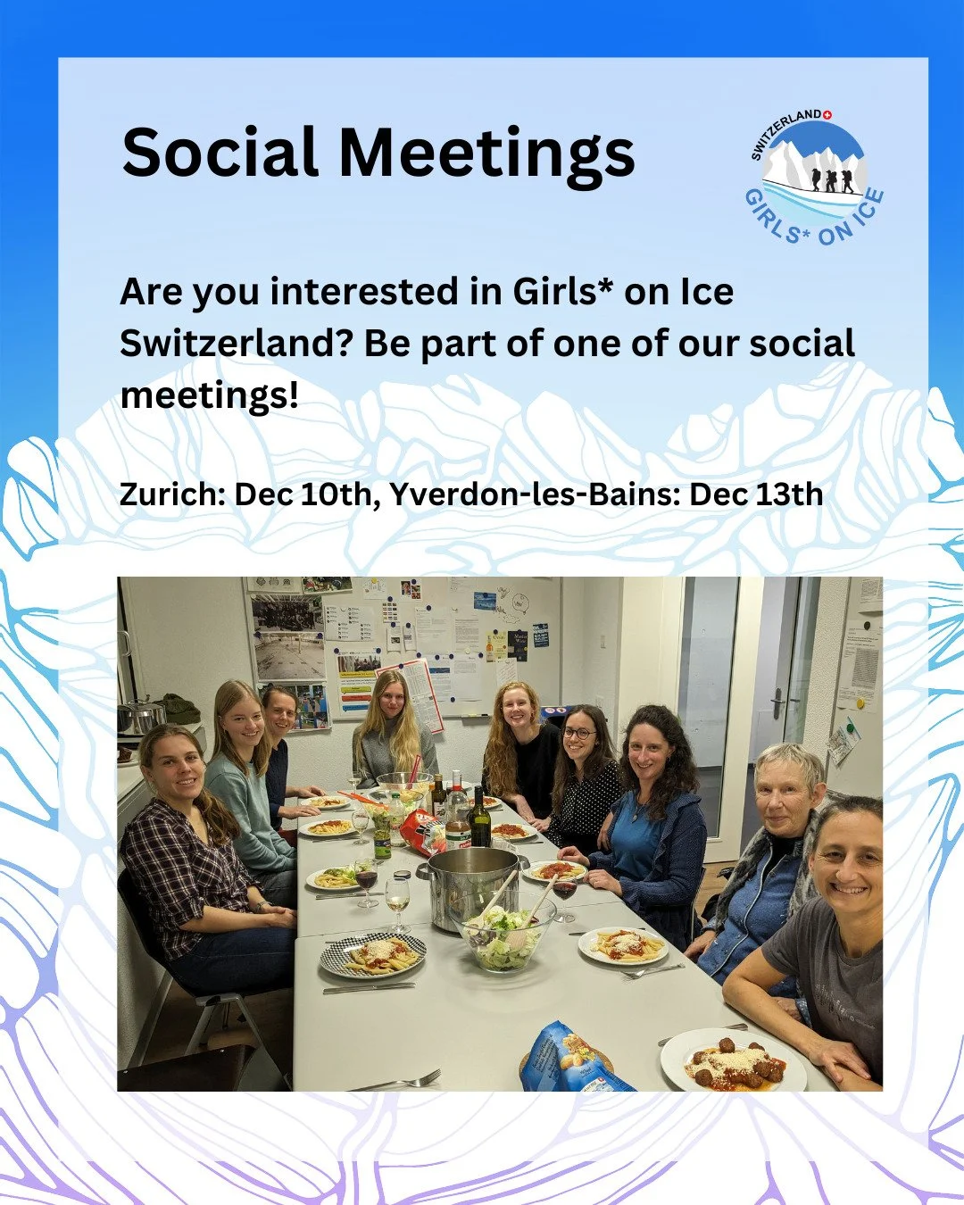 You can be get to know Girls* on Ice Switzerland! Our social meetings will soon take place again! We look forward to spending a relaxed evening together &mdash; whether you&rsquo;re someone interested in getting involved, a long-time member of Girls*