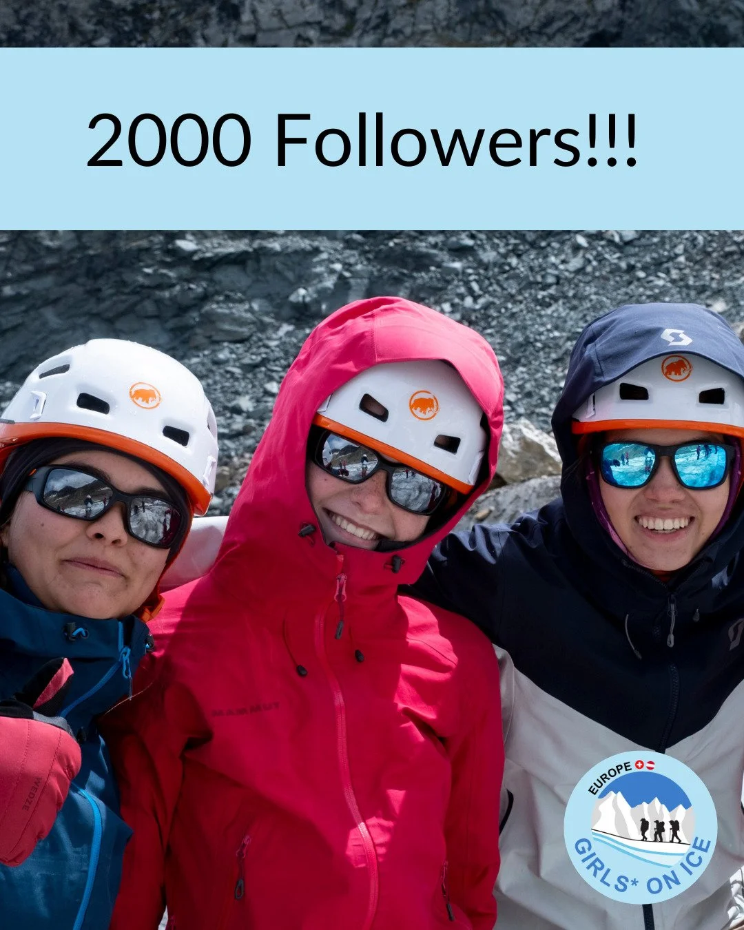 Over 2,000 followers 🎉🥳, we are overwhelmed! Thank you so much for your support, and we look forward to sharing lots of insights with you again this year!

Our applications for participants as well as for the Girls* on Ice Switzerland Instructor an