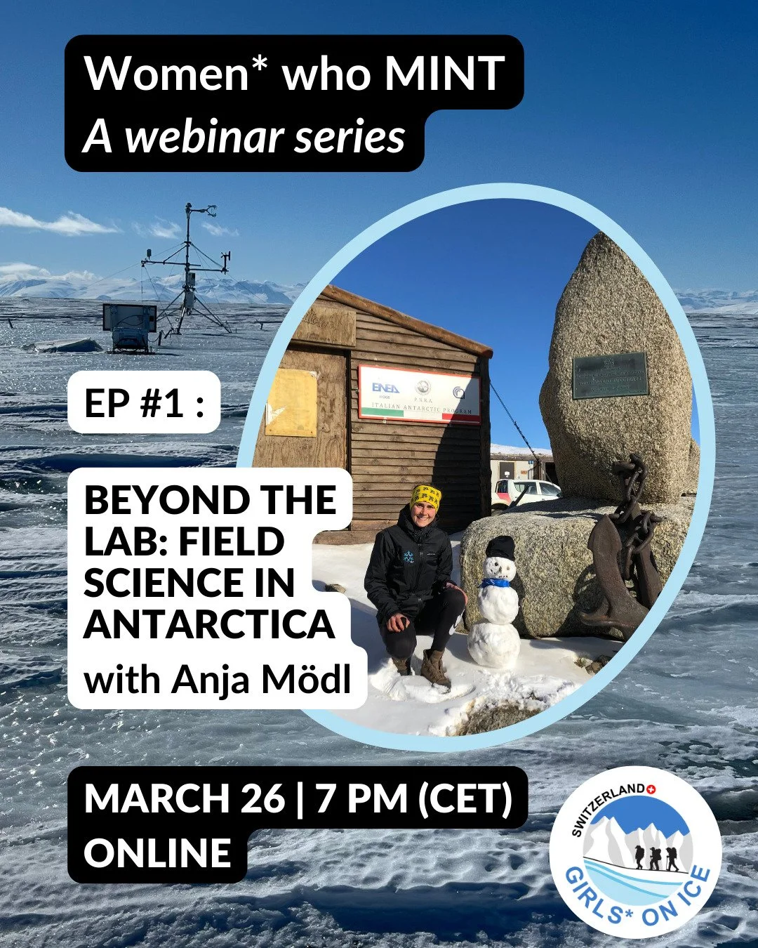 🎉Women* who MINT: we will offer our first webinar on March 26, 7-8 pm! 🎉

Register via the link in our bio to receive a calendar invite!

When? March 26, 7-8 pm
Who? Everyone interested
Where? Zoom

Anja M&ouml;dl, a PhD candidate researching snow-