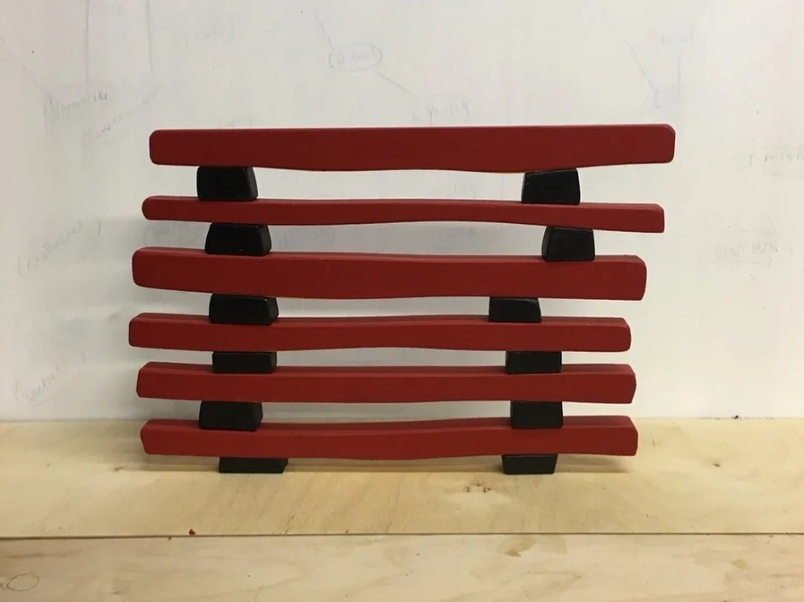 2018, Pagoda, painted stacked wood