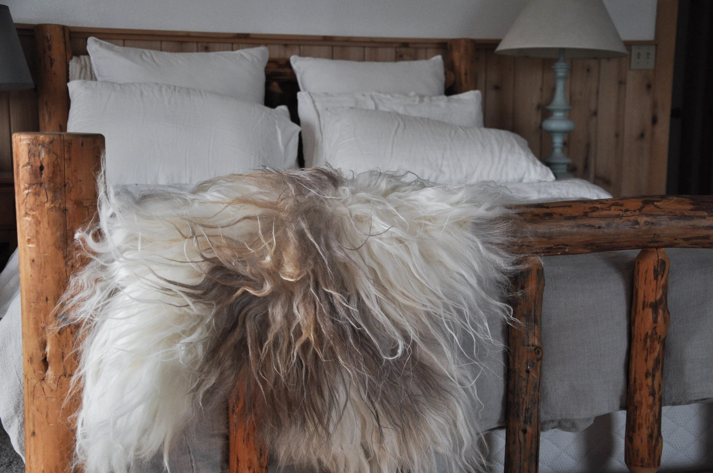 Grey and White Spotted Icelandic Sheepskin