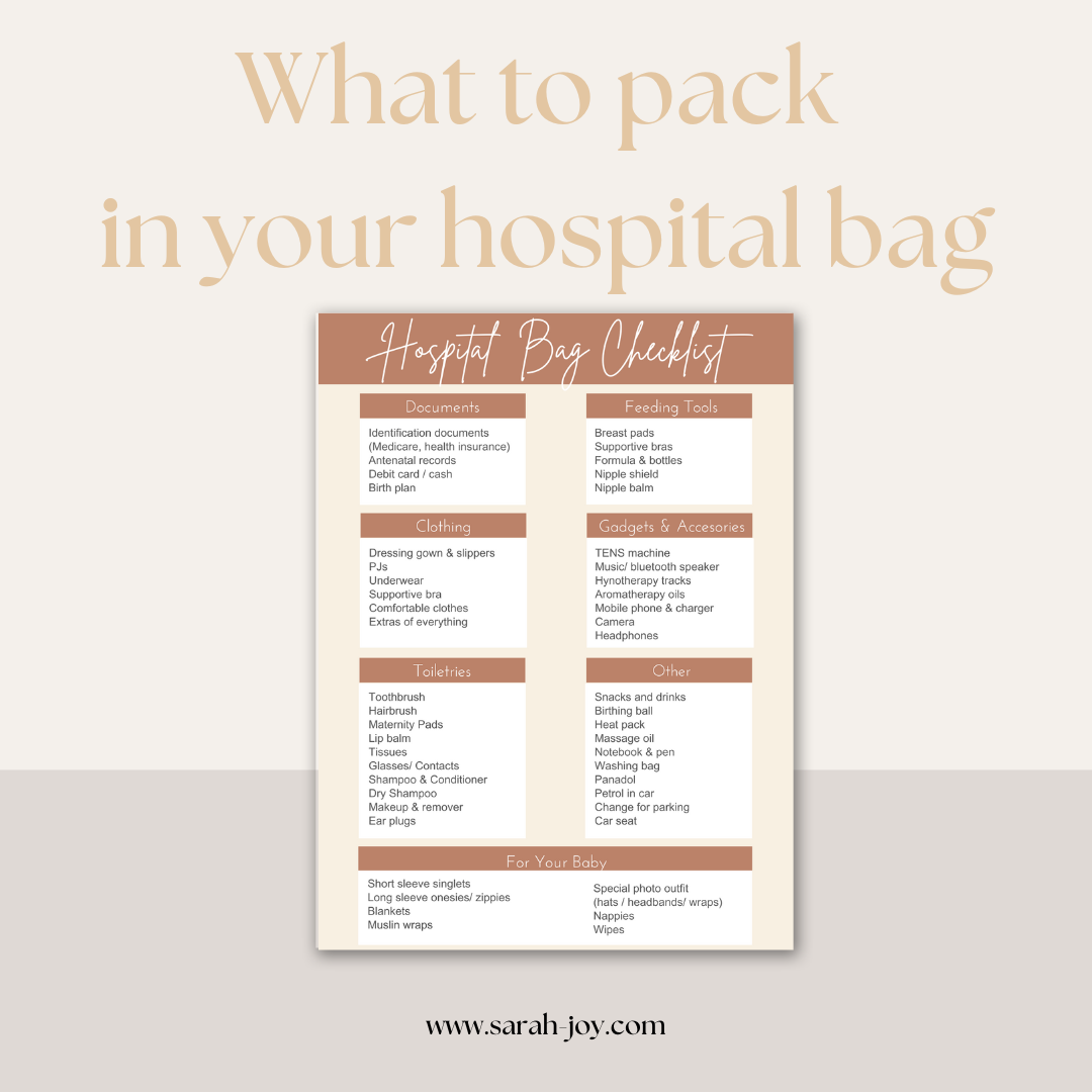Photography by Sarah Joy— What to pack in your hospital bag