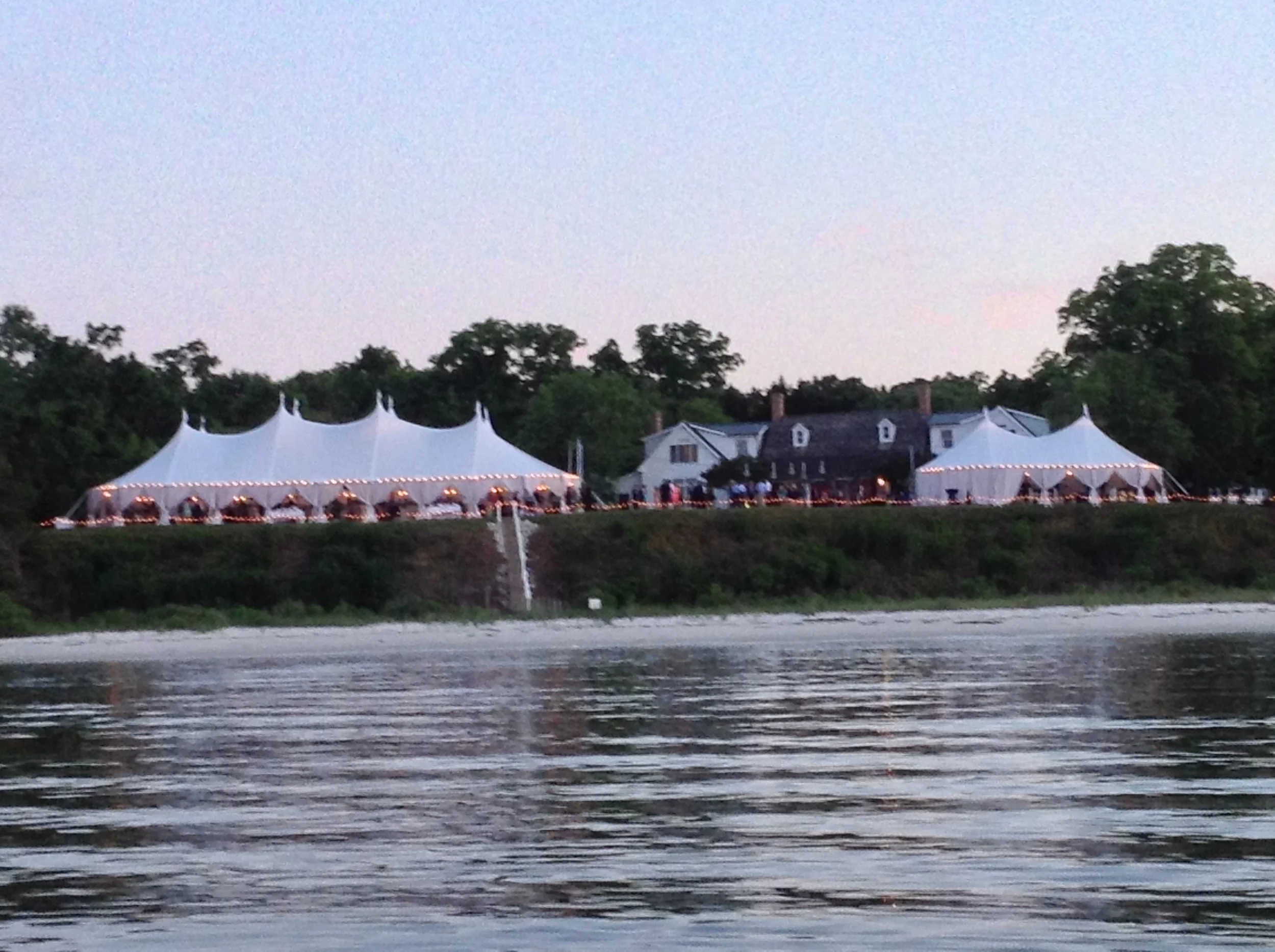Sailcloth tents: 59' x 99' and 40' x 63'