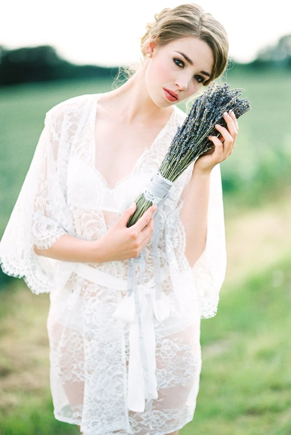 bridal lace robe