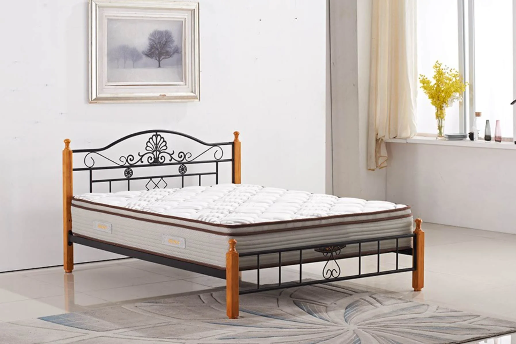 Beech Timber Metal Bed Frame Single, King Single, Double, Queen